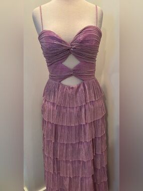 Gianni Bini Lilac Shimmer Tiered dress size 6 New!